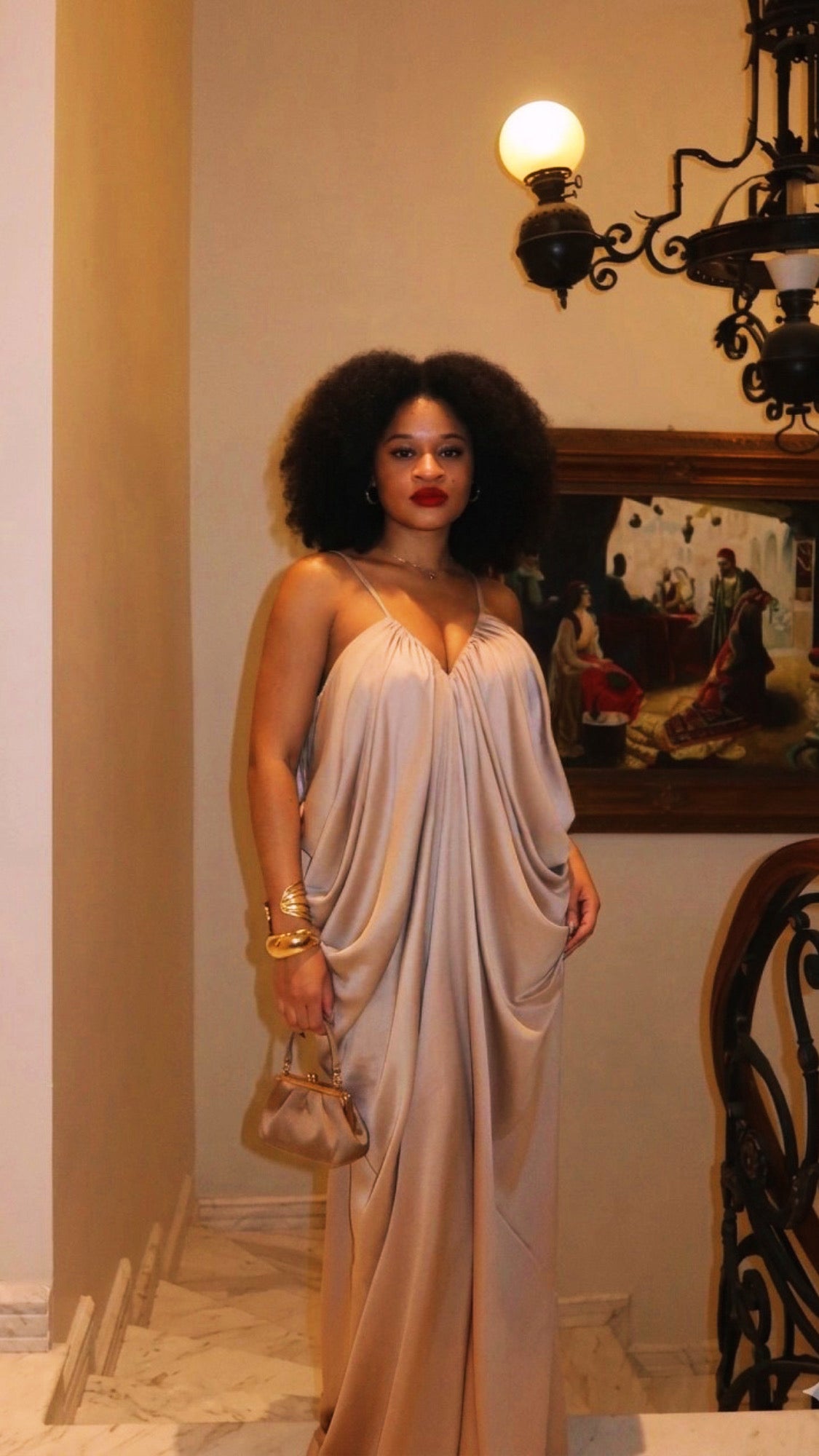 Robe Déesse Drapée Élégante Glamour Sexy