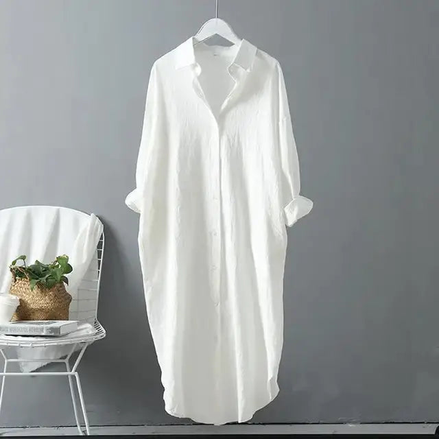 Chemise Homme Coton & Lin Manches Longues — Décontractée & Confortable