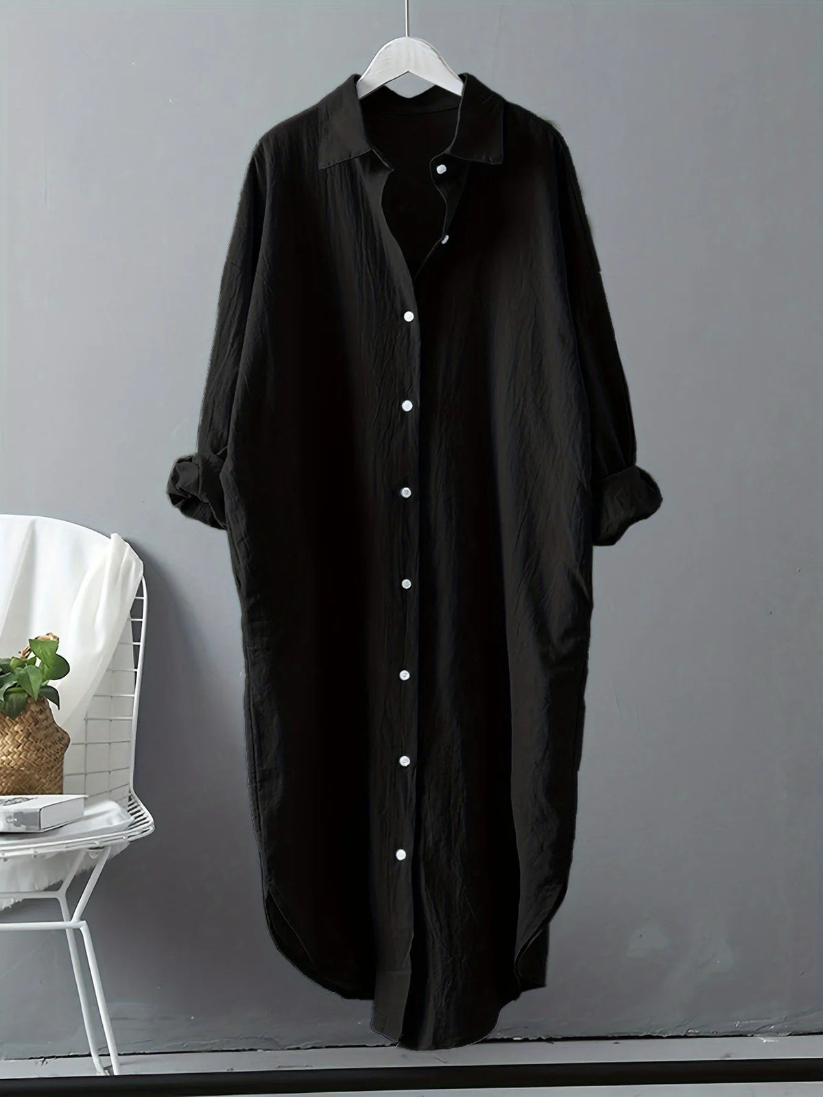 Chemise Homme Coton & Lin Manches Longues — Décontractée & Confortable