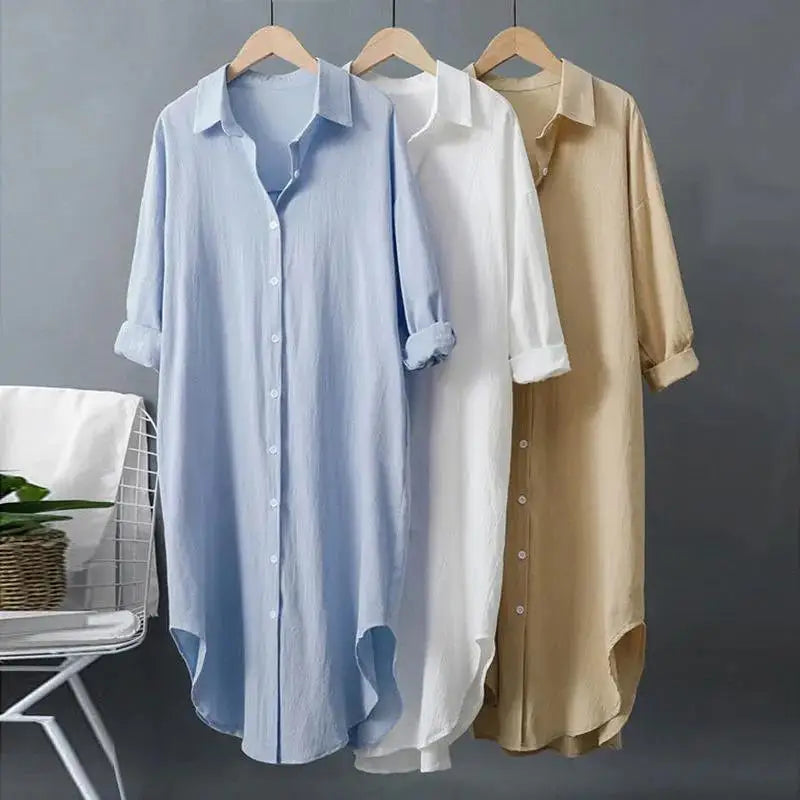 Chemise Homme Coton & Lin Manches Longues — Décontractée & Confortable