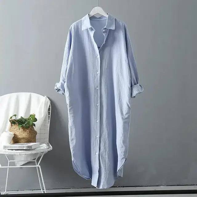 Chemise Homme Coton & Lin Manches Longues — Décontractée & Confortable