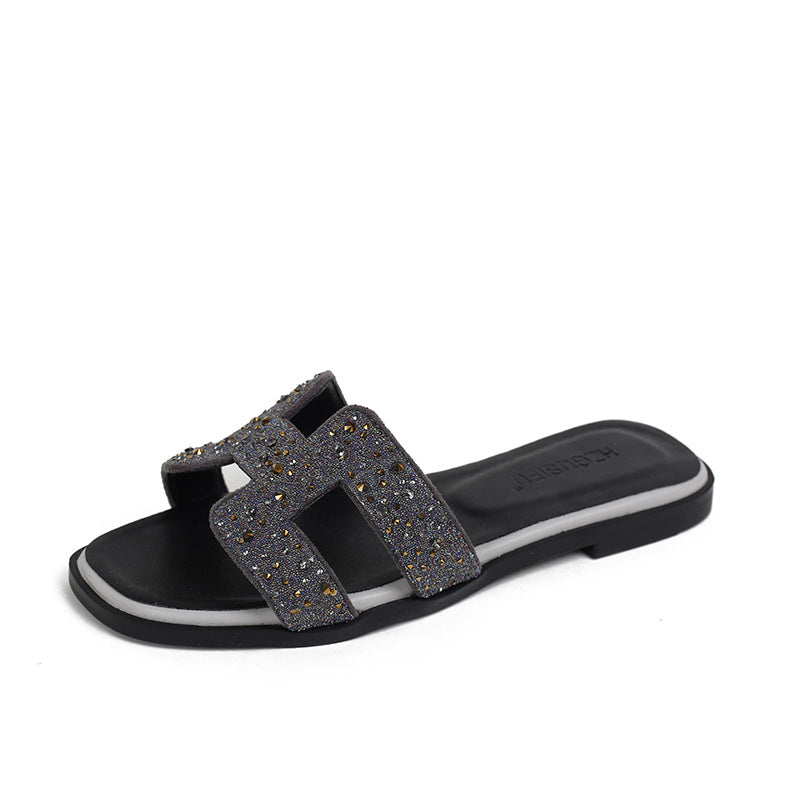 Mules à strass femme à enfiler – style chic