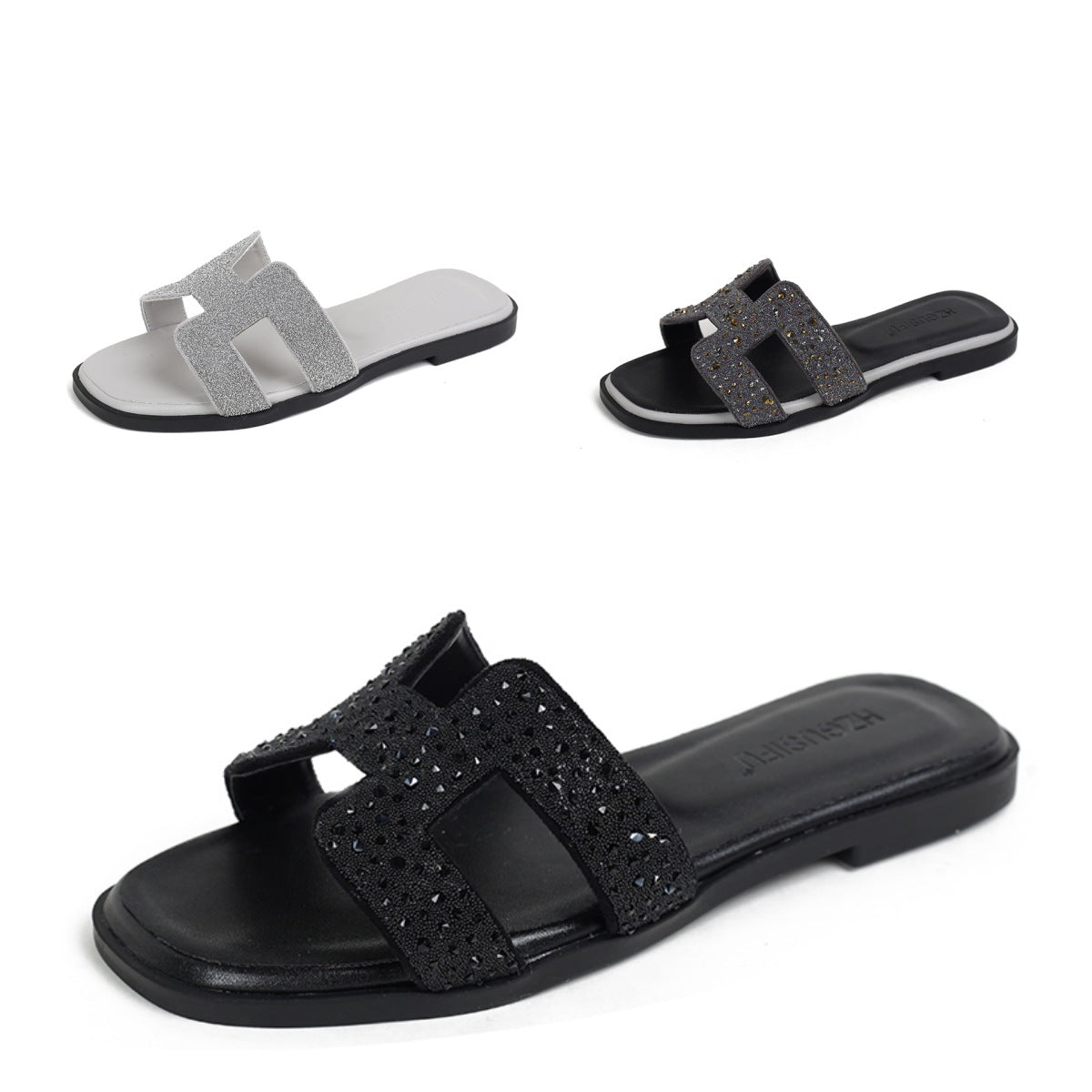 Mules à strass femme à enfiler – style chic