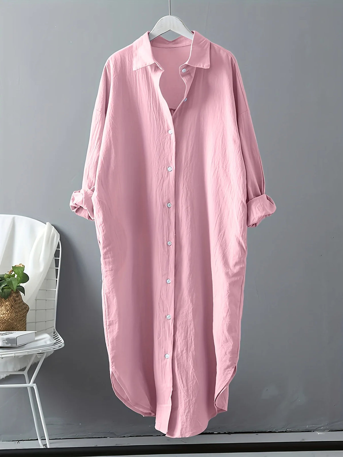 Chemise Homme Coton & Lin Manches Longues — Décontractée & Confortable