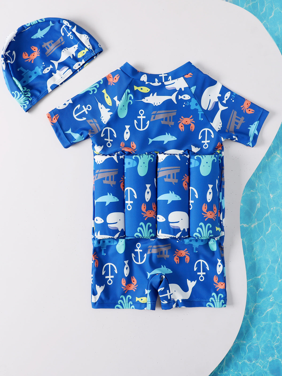 Maillot de bain flottant une pièce pour bébé, garçon et fille