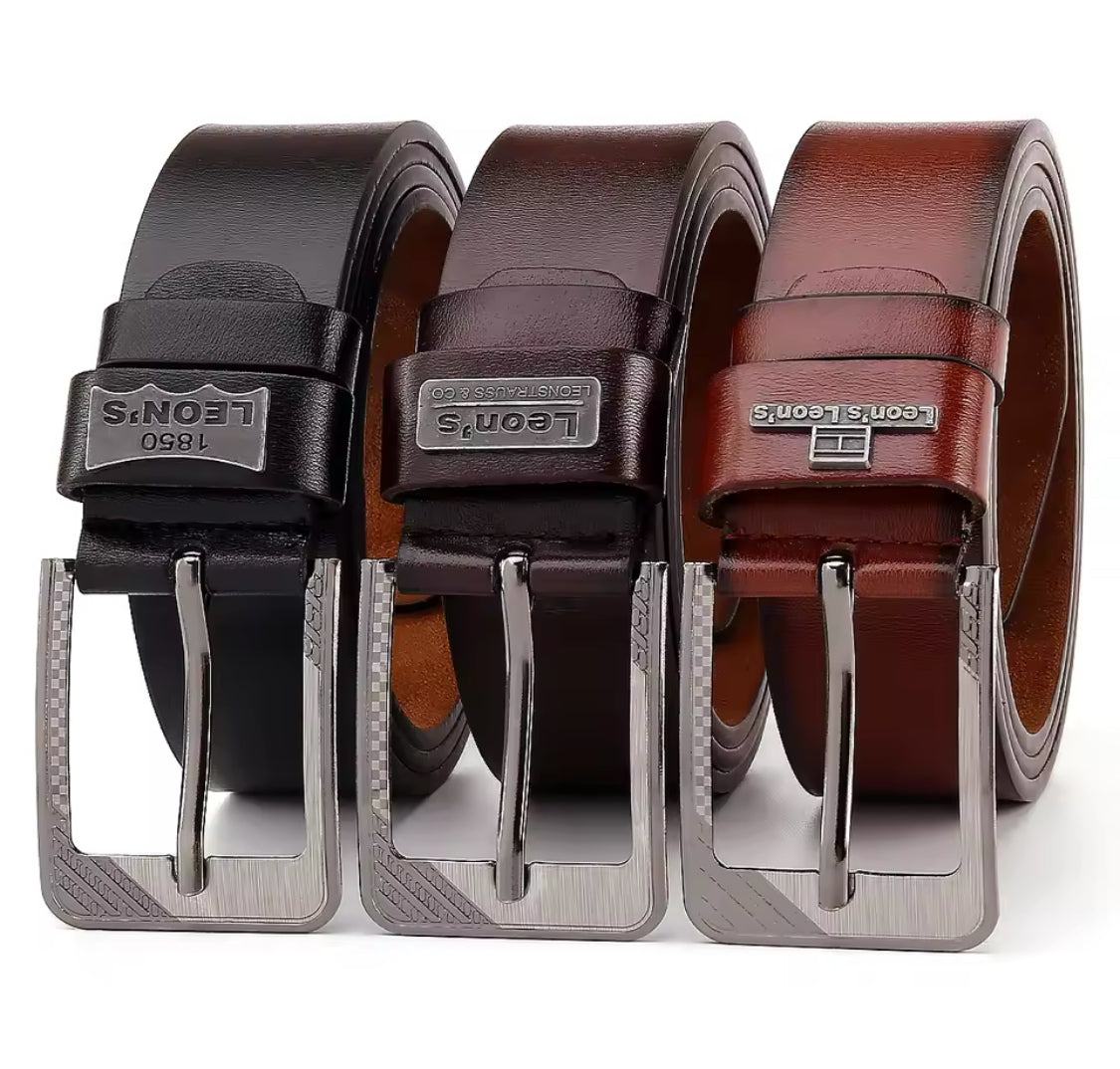 Ceinture Homme — Cuir Véritable, Style Rétro Luxe
