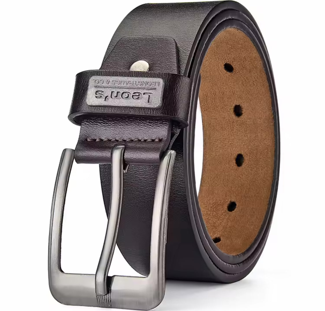 Ceinture Homme — Cuir Véritable, Style Rétro Luxe