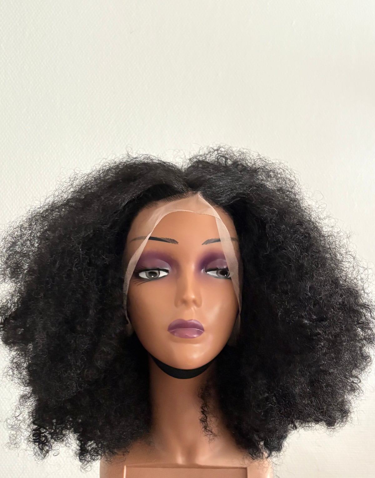 AFRO QUEEN | Perruque afro kinky curly 18 pouces noir 1B