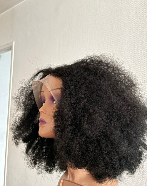 AFRO QUEEN | Perruque afro kinky curly 18 pouces noir 1B