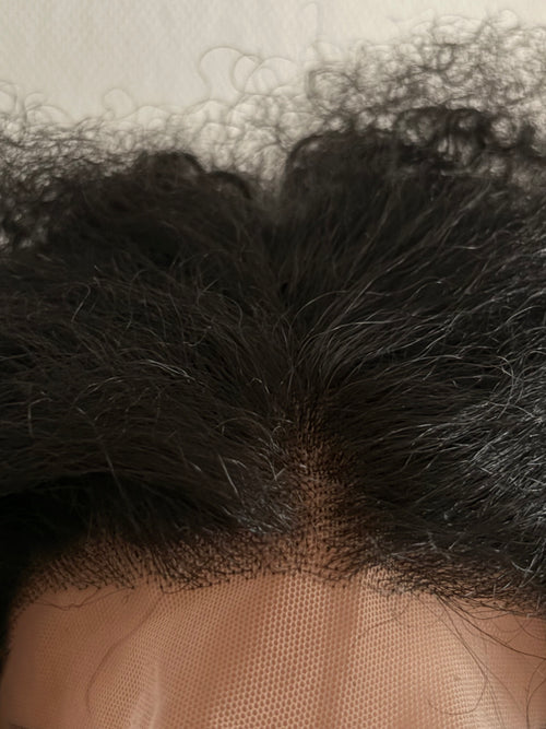 AFRO QUEEN | Perruque afro kinky curly 18 pouces noir 1B