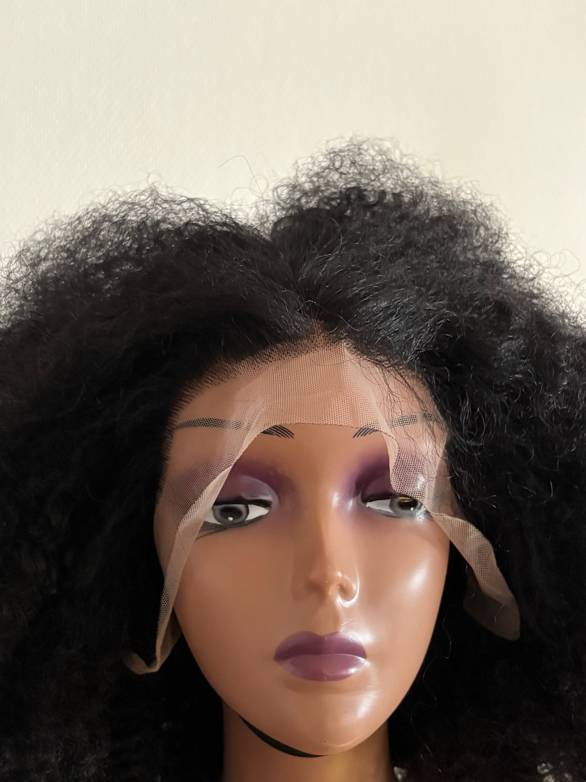 AFRO QUEEN | Perruque afro kinky curly 18 pouces noir 1B