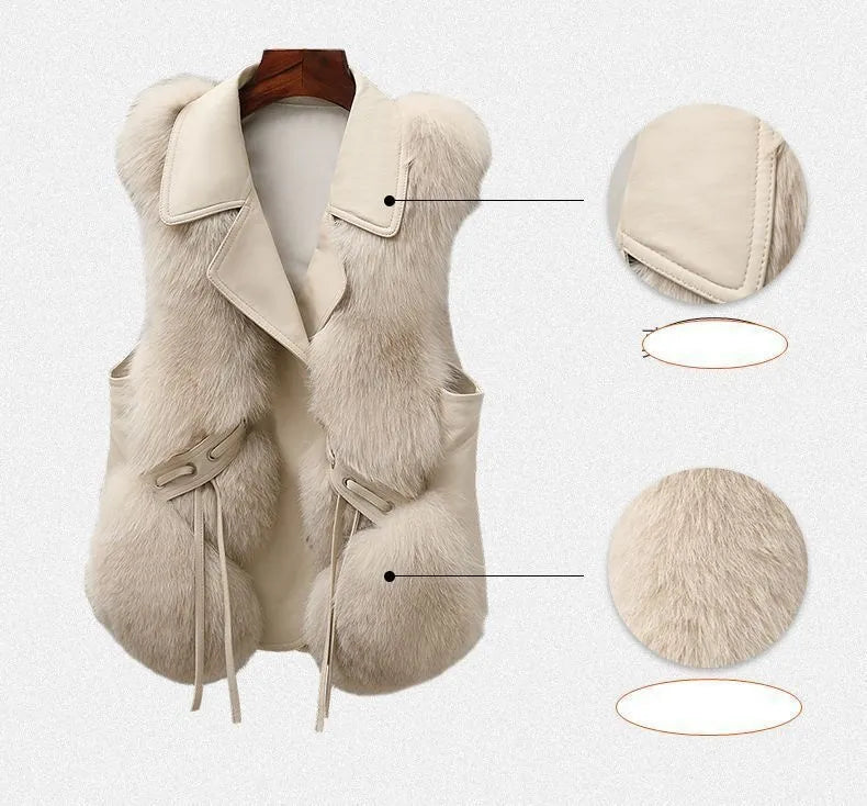 Gilet en Fausse Fourrure Femme – Manteau Court Chaud Automne Hiver | SérénithéShop