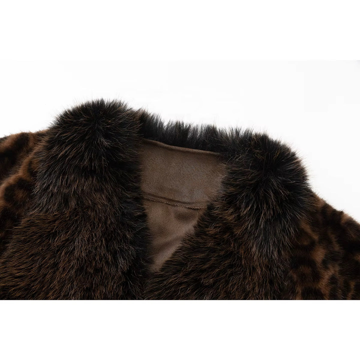 Manteau Fausse Fourrure Léopard Col V — Doux, Chaud & Chic | Automne Hiver Femme