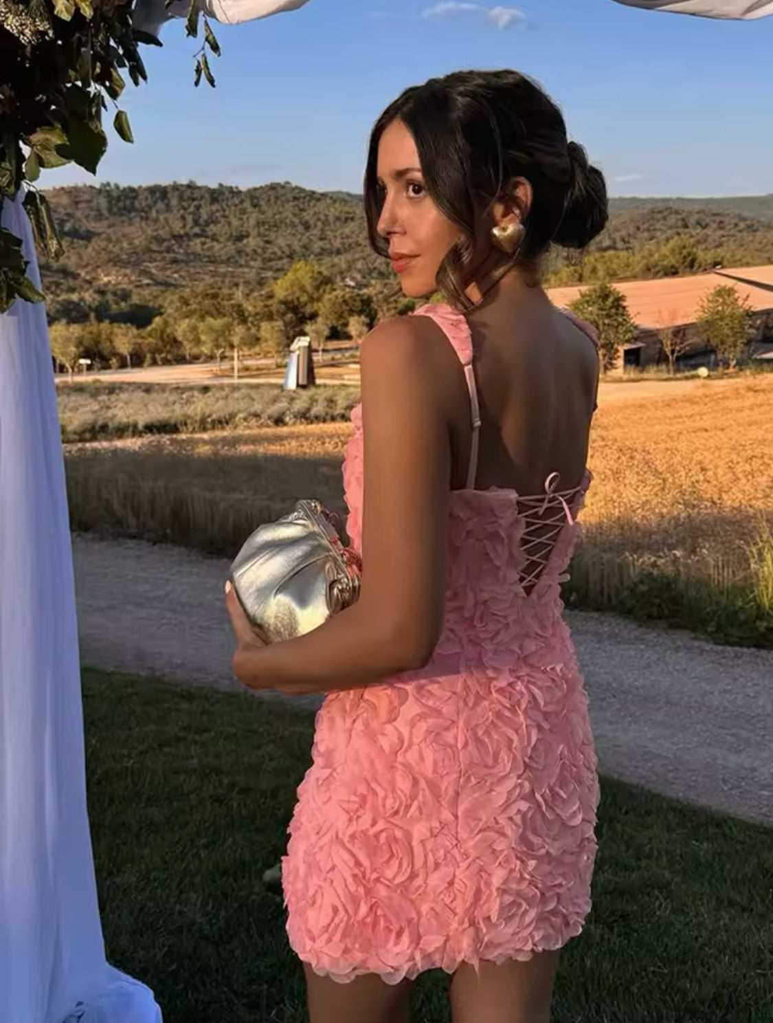 Mini Robe à Fleurs 3D — Robe Florale Féminine Femme