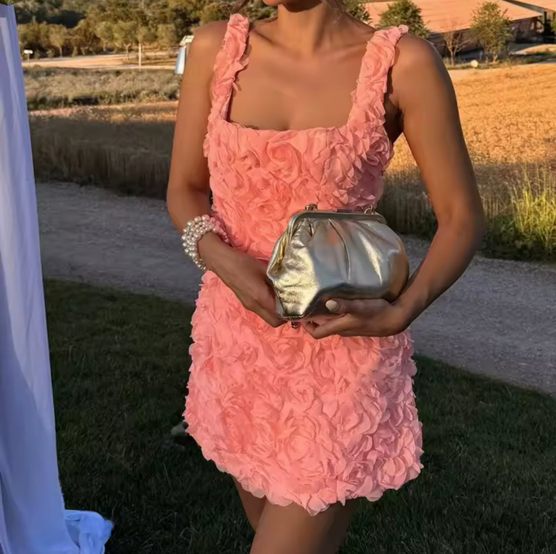 Mini Robe à Fleurs 3D — Robe Florale Féminine Femme