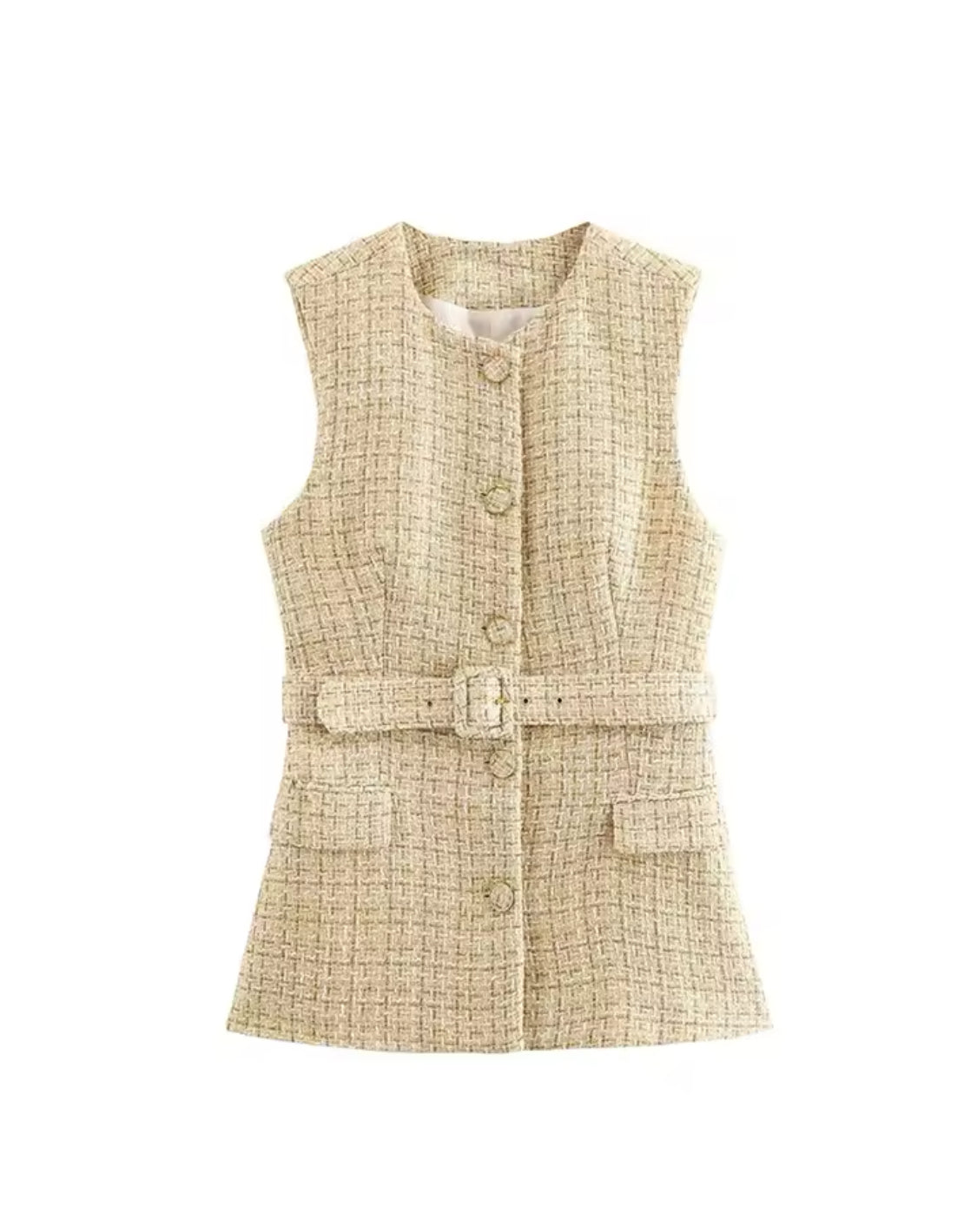 Gilet Sans Manches Coupe Slim Rétro — Style Vintage Femme