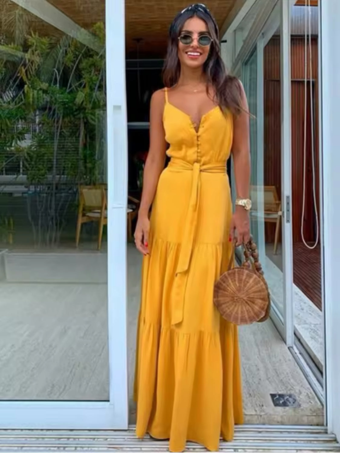 Robe Longue Spaghetti Style Bohème Été Femme