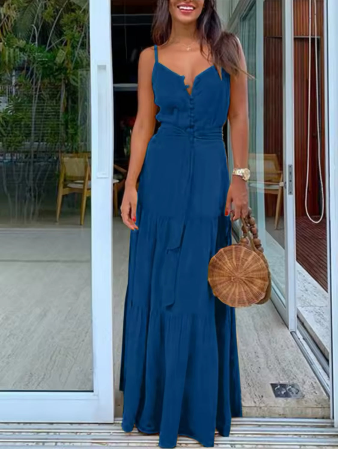 Robe Longue Spaghetti Style Bohème Été Femme